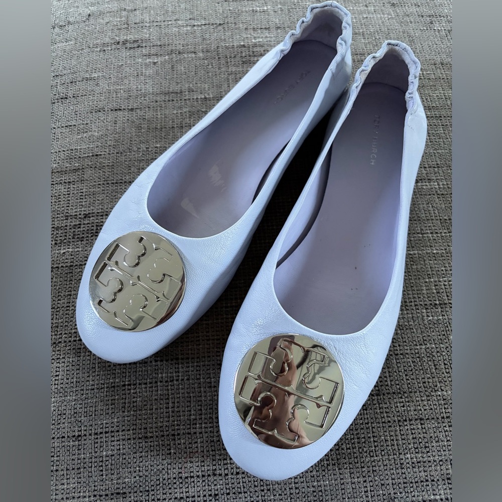Tory Burch Claire Ballet Light Lavender Goat Leather Flats Women’s 9.5